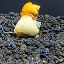 Yellow and white spiral shell snail figurine from 3 Mystery Snails variety pack