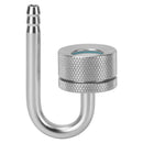 Silver U-Shaped Aluminium CO2 Diffuser Hose Connector with Knurled Grip and Viewing Window