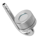 Silver aluminum CO2 diffuser with knurled hose nozzle and clear lens
