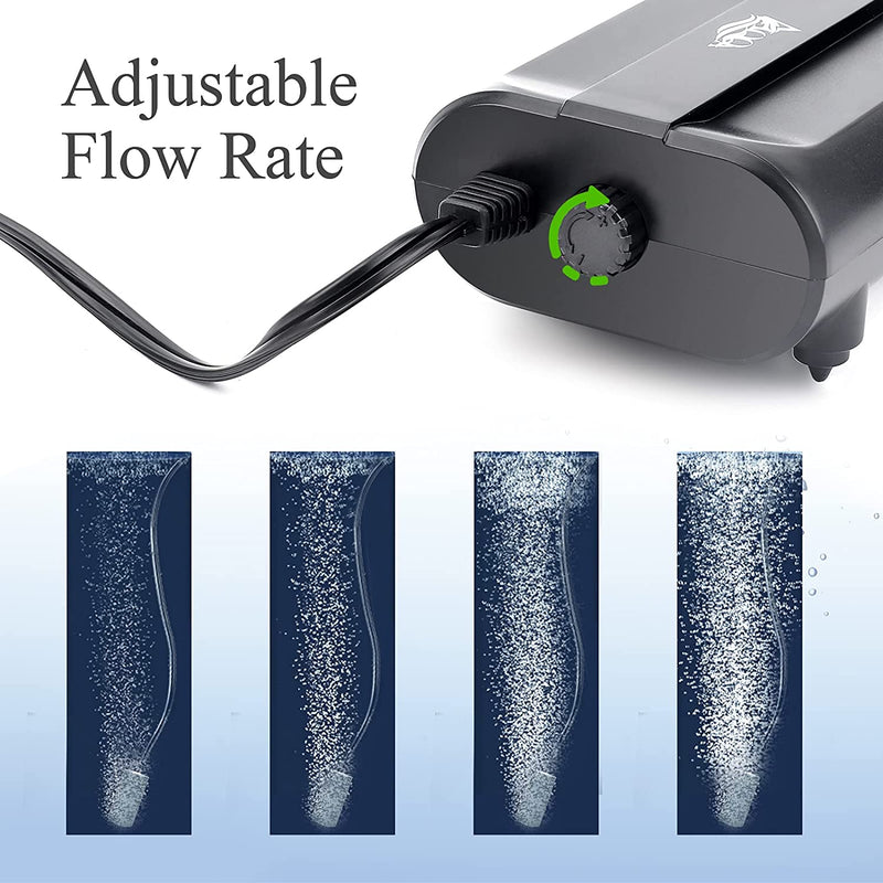 AQQA Dual Outlet Oxygen Pump 20 - 40 Gallons - AquaticMotiv