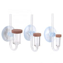 Aquapro clear glass air pump with brown cap and suction base for CO2 diffuser