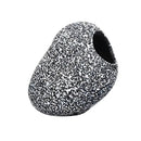 Aquarium 1-hole cave small speckled black and white textured rock-shaped pet bed with rounded opening