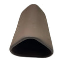 Brown triangular silicone aquarium cave tube with matte finish and smooth rounded edges for fish habitat