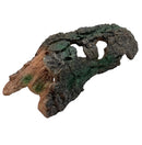 Aquarium cave natural half trunk driftwood decoration with weathered mossy texture and naturalistic hollows for aquariums