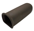 Dark brown cylindrical ceramic aquarium cave round mouth pipe with smooth matte finish and slightly flared open end