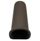 Dark brown matte silicone aquarium cave round mouth tube with tapered cylindrical shape and open rectangular end