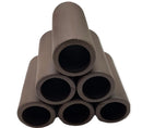 Brown rubber stacked pipes with black interior for aquarium caves, durable flexible tubes