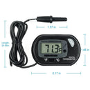 Black digital aquarium thermometer with coiled cable and probe for accurate fish tank temperature monitoring