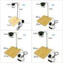 Bamboo heated foot pad on aquarium display stand with LED light