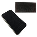 Black rectangular aquarium magnet cleaner eraser with textured fuzzy surface and gray plastic edges for tank cleaning