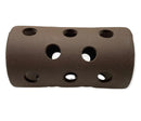Brown plastic shrimp cave with circular holes for aquarium use