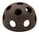 Dark brown ceramic aquarium shrimp hut with dome shape and multiple circular holes for shrimp habitat