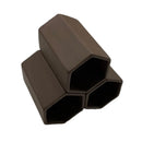 Three dark brown hexagonal tube connectors stacked together for aquarium triple hexagon cave decoration