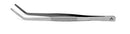 Aquavitro Curved Forceps: silver tweezers with textured grip and curved tips