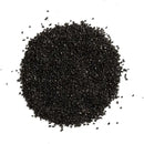 Pile of fine, glossy black sand granules for Black Sand product