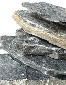 Black Slate Stone: Stack of Dark Gray Rough Rocks with Speckled Surfaces