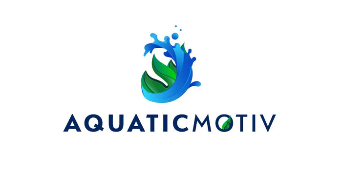 Blue and green aquatic-themed logo with a leaf design.