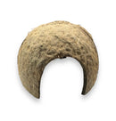 Half coconut shell bowl with natural brown fibrous texture in Coconut Hut