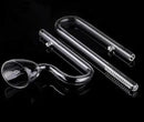 Clear glass U-shaped aquarium heater in Glass Lily Pipe Set
