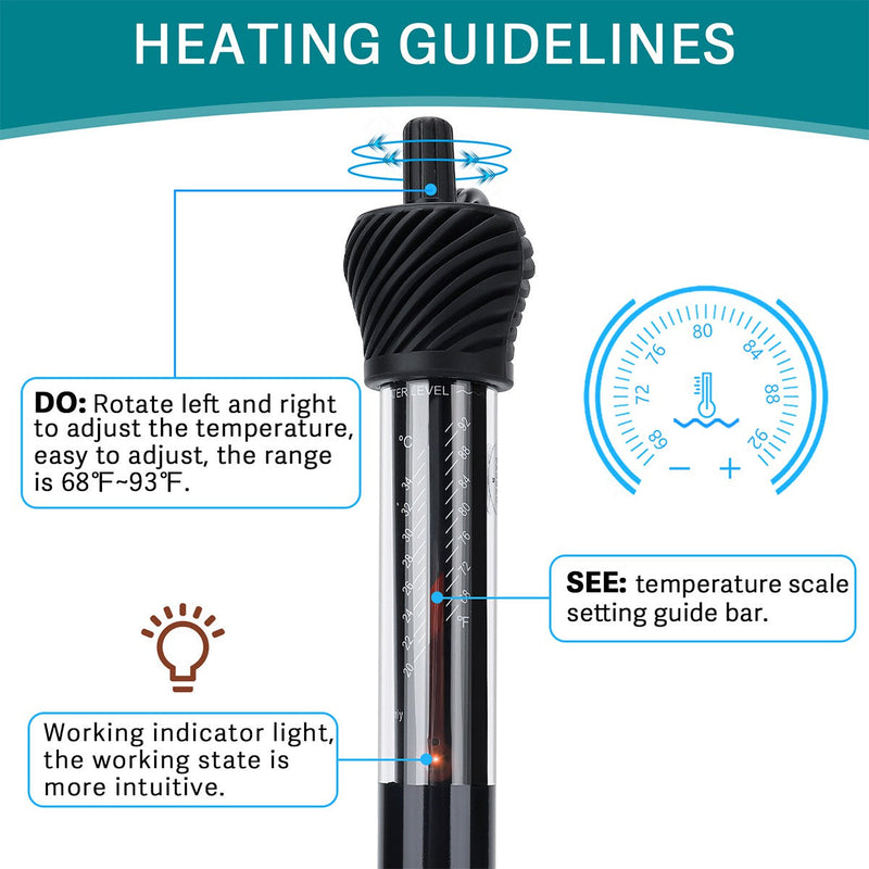 Hygger Adjustable Aquarium Heater (ETL Certified) - AquaticMotiv