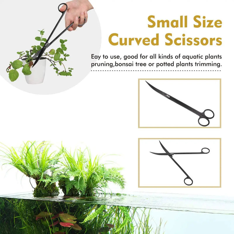 Hygger black curved scissors for aquatic plant trimming