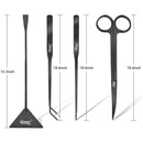 Hygger 4-piece black plastic garden tool set with ergonomic handles