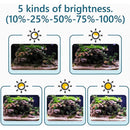 Hygger planted aquarium led light with adjustable five brightness levels from 10 to 100 percent for planted tanks