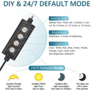 Black plastic remote control with timer brightness and 24/7 mode buttons for hygger planted aquarium led light