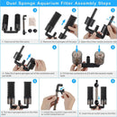 Hygger black and silver sponge filter kit for 10-40 gallon aquariums