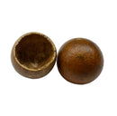 Brown textured Kuchipal Pods with open half revealing cavity