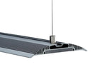 LEDSTAR AQ-D RGBW Full-spectrum silver aluminum LED light fixture with ribbed design and hanging cable