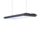 Black rectangular led grow light ledstar aq-x with sleek modern design and evenly spaced white leds along its length