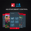Ledstar aq-x smart control app interface with 5.0 bluetooth connectivity showing device selection on dark background
