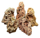 Rust-colored porous Maple Leaf Rock with honeycomb texture