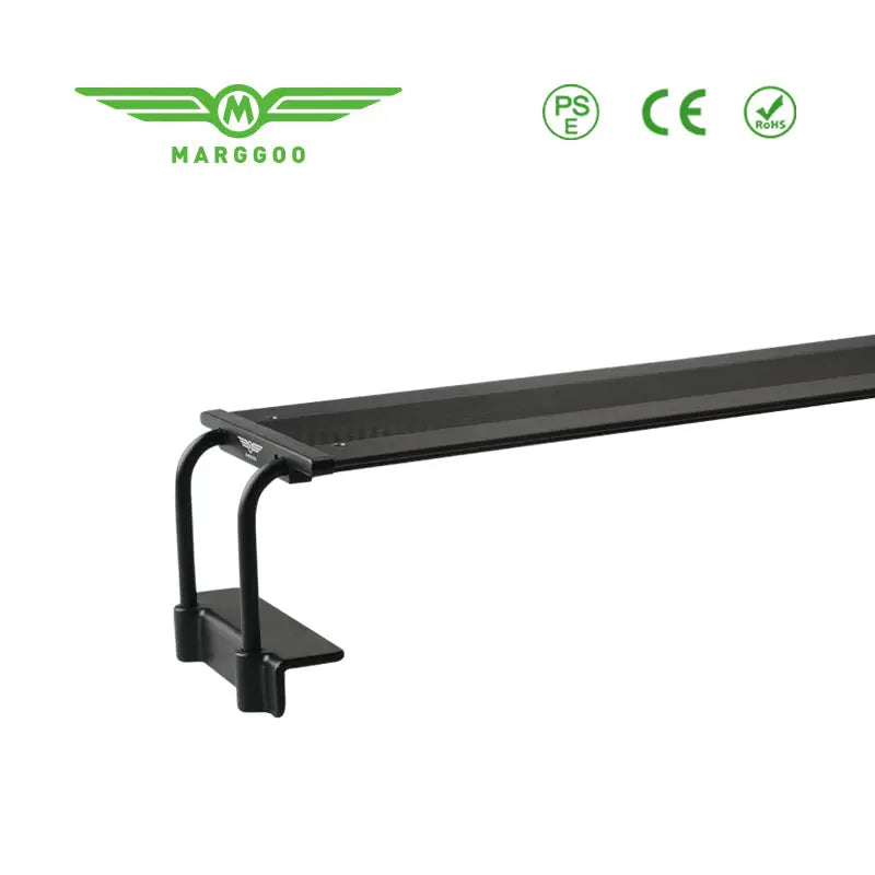 Marggoo MA14 Series full spectrum light with black metal bar, curved brackets, and wing logo