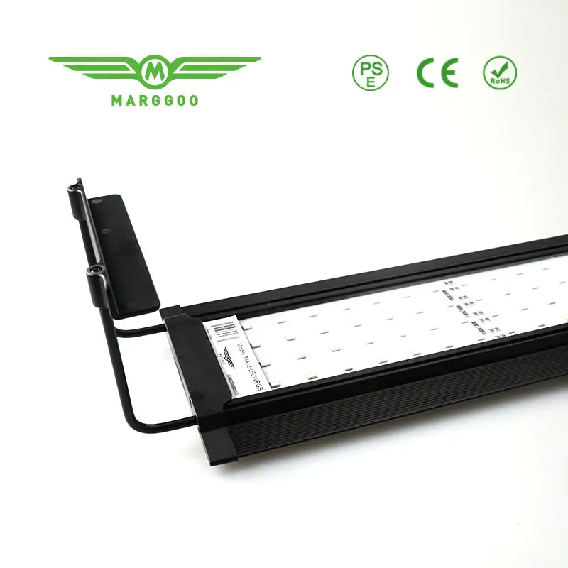 Marggoo MA15 black rectangular LED plant light bar with white LEDs and wing logo