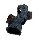 Natural aquarium cave grey is a dark gray rugged plastic aquarium decor resembling natural rock with brown accents