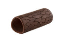Natural ceramic cave medium brown reptile hide tube with textured cracked earth pattern for terrarium use