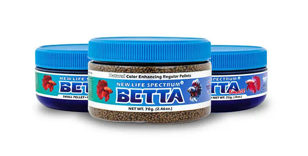 New Life Spectrum Betta blue jar with red fish design, 70g