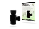 Pro-series co2 adapter for paintball tank with black matte finish textured knob and threaded connections