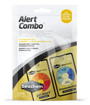 Seachem alert combo package with ph and ammonia monitoring cards in yellow black and white packaging with circular indicators