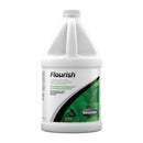 White plastic jug with white screw-on cap labeled seachem flourish for planted aquarium nutrient supplement