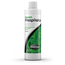White plastic bottle with green and black label of seachem flourish phosphorus for planted aquariums