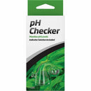 Seachem glass ph checker with clear curved tube and spherical bulb in green and white retail box