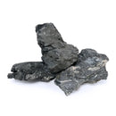 Charcoal-colored rock pile in Seiryu Mountain Stone product