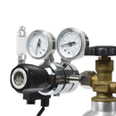 Silver and black sr aquaristik single stage co2 regulator with two pressure gauges brass valve and adjustment knob
