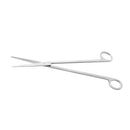 Sterling silver stainless steel straight surgical scissors with sleek polished blades and rounded finger loops