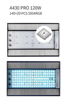 Week Aqua A430 Pro 120W LED aquarium light with black frame and RGB LEDs
