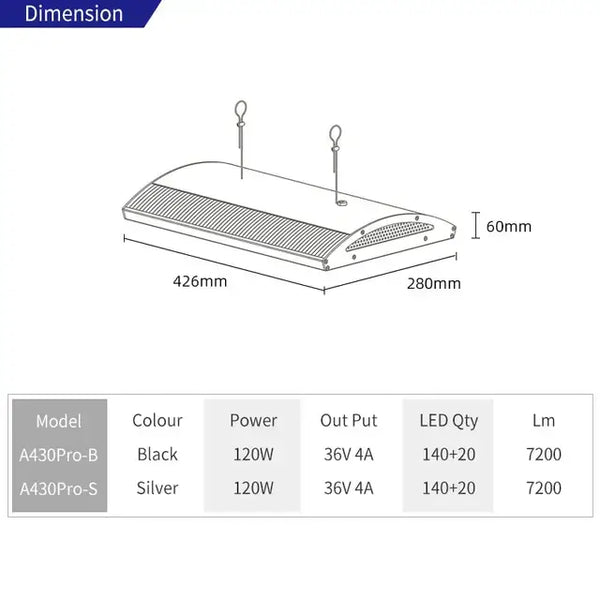 Week Aqua A430 PRO LED Light for Planted Tanks | Aquatic Motiv Week Aqua A430 PRO LED Light for Planted Tanks | Aquatic Motiv