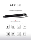 Week Aqua A430 PRO black full spectrum LED aquarium light with sleek elongated textured design